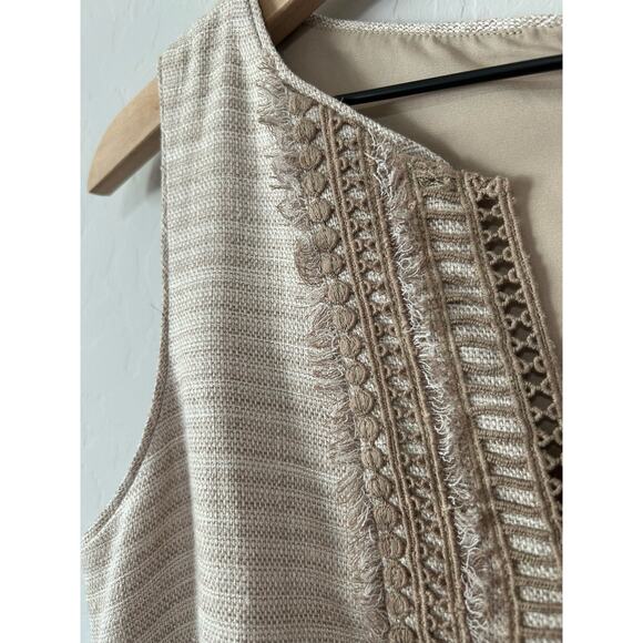 White House Black Market Beige Asymmetrical Dress - Picture 4 of 15